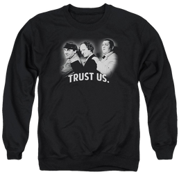 The Three Stooges Turst Us Men's Crewneck Sweatshirt Men's Crewneck Sweatshirt The Three Stooges   