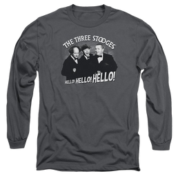 The Three Stooges Hello Again Men's Long Sleeve T-Shirt Men's Long Sleeve T-Shirt The Three Stooges   