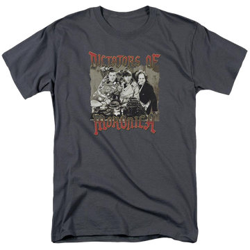 Charcoal men's regular fit t-shirt with The Three Stooges Moronica graphic