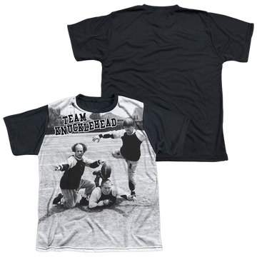 The Three Stooges Team Knucklehead youth black back t-shirt for ages 8 to 12