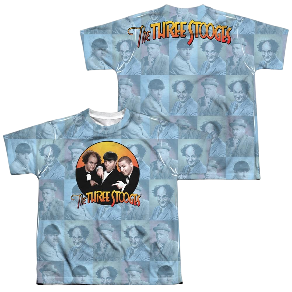 The Three Stooges Portraits Youth All-Over Print T-Shirt (Ages 8-12) Youth All-Over Print T-Shirt (Ages 8-12) The Three Stooges   