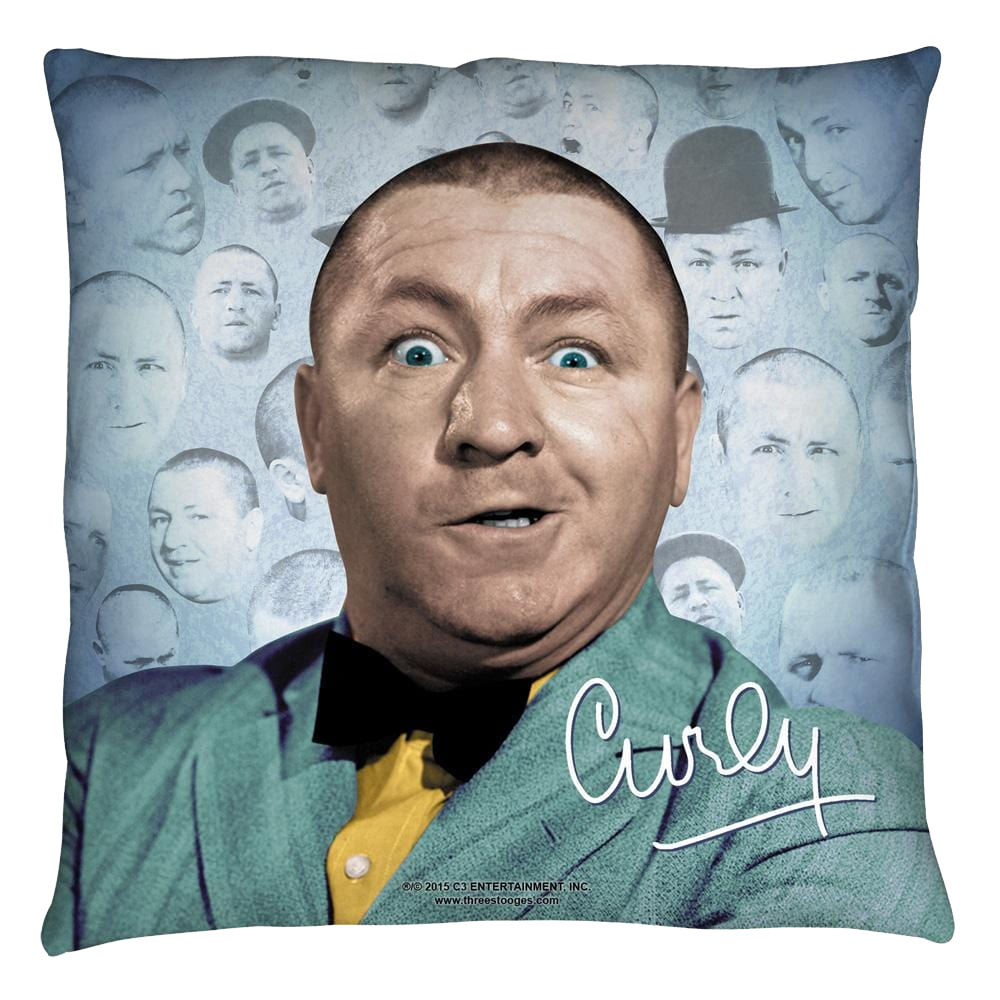 Three Stooges Curly Heads Throw Pillow Throw Pillows The Three Stooges   