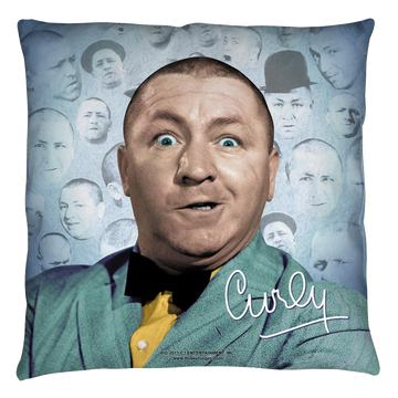 Three Stooges Curly Heads throw pillow