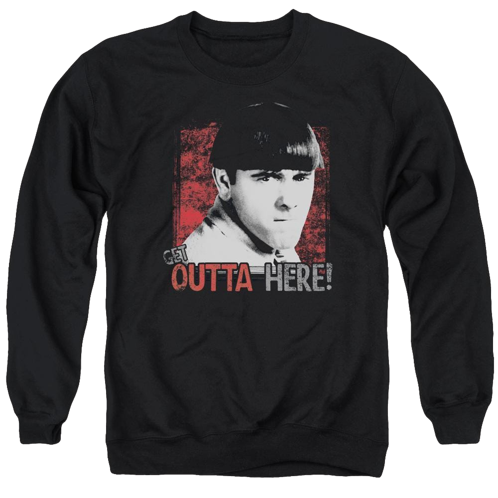 The Three Stooges Get Outta Here Men's Crewneck Sweatshirt Men's Crewneck Sweatshirt The Three Stooges   