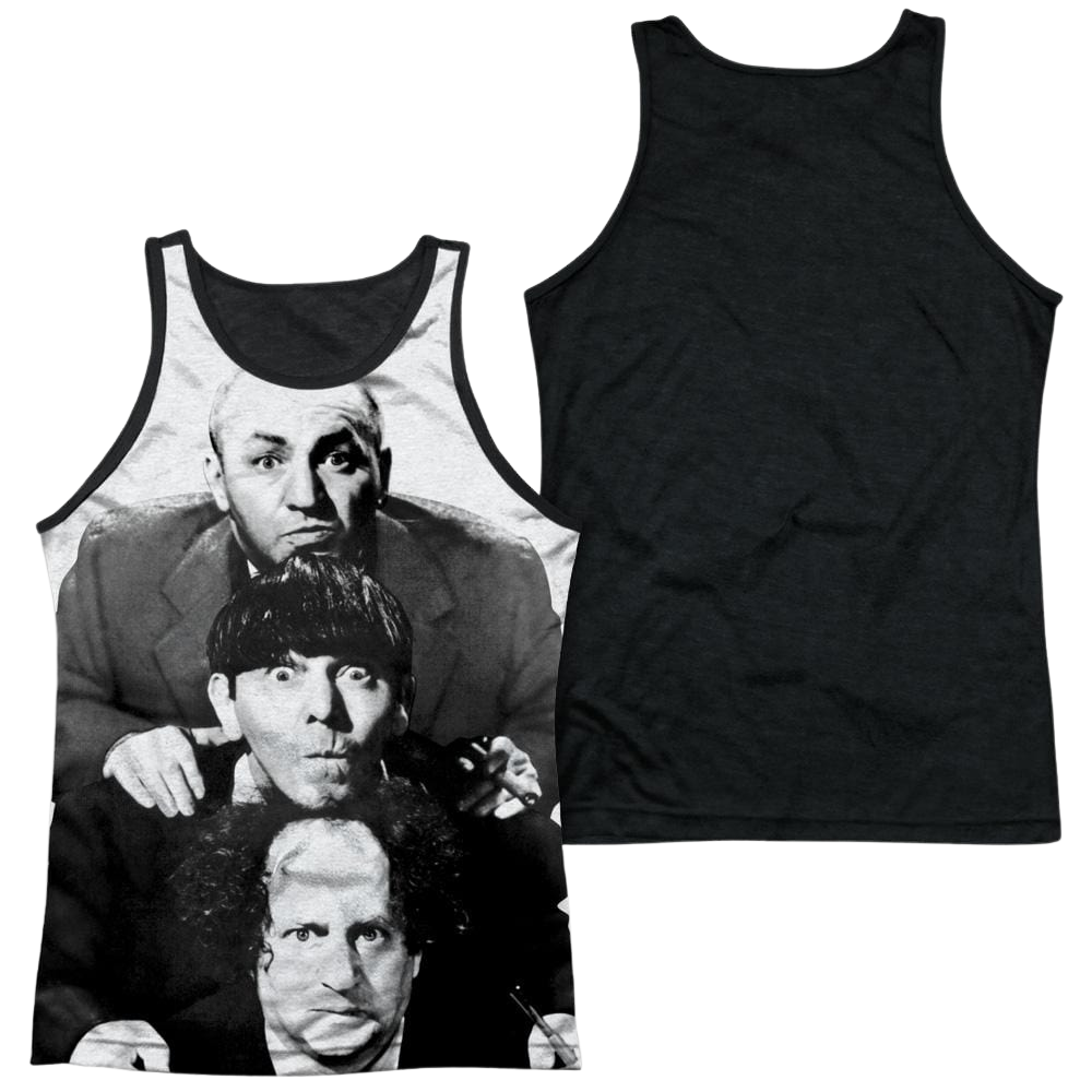 The Three Stooges Three Stacked Men's Black Back Tank Men's Black Back Tank The Three Stooges   