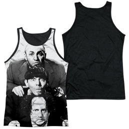 The Three Stooges Three Stacked Men's Black Back Tank Men's Black Back Tank The Three Stooges   