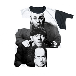 The Three Stooges Three Stacked Youth Black Back T-Shirt (Ages 8-12) Youth Black Back T-Shirt (Ages 8-12) The Three Stooges   
