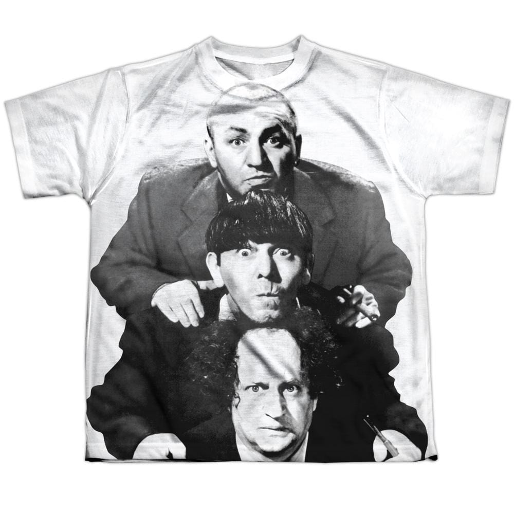 Three Stooges Three Stacked Youth All Over Print 100% Poly T-Shirt Youth All-Over Print T-Shirt (Ages 8-12) The Three Stooges Youth All Over Print 100% Poly T-Shirt (Ages 8-12) S Multi