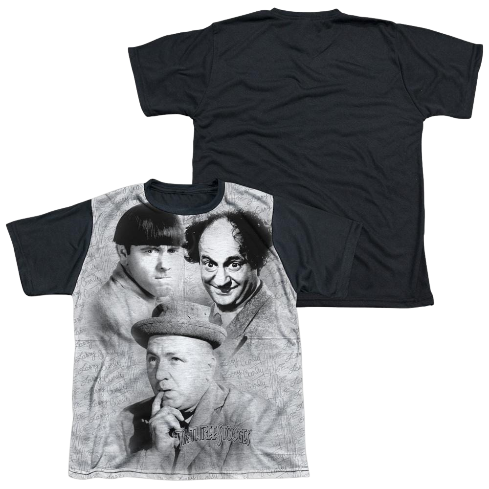 The Three Stooges Signature Youth Black Back T-Shirt (Ages 8-12) Youth Black Back T-Shirt (Ages 8-12) The Three Stooges   