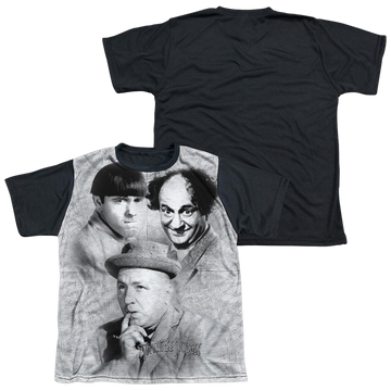 The Three Stooges Signature youth black back t-shirt for ages 8 to 12