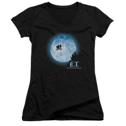 E.T. Moon Scene - Juniors V-Neck T-Shirt Juniors V-Neck T-Shirt E.T.   