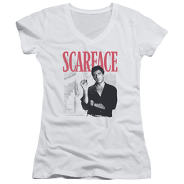 Scarface Stairway - Juniors V-Neck T-Shirt Juniors V-Neck T-Shirt Scarface   