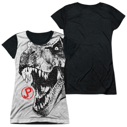 Jurassic Park T Rex Head Juniors Black Back T-Shirt Juniors Black Back T-Shirt Jurassic Park   