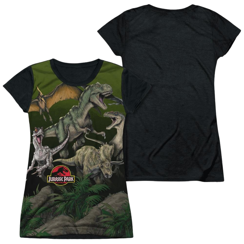 Jurassic Park Pack Of Dinos Juniors Black Back T-Shirt Juniors Black Back T-Shirt Jurassic Park   