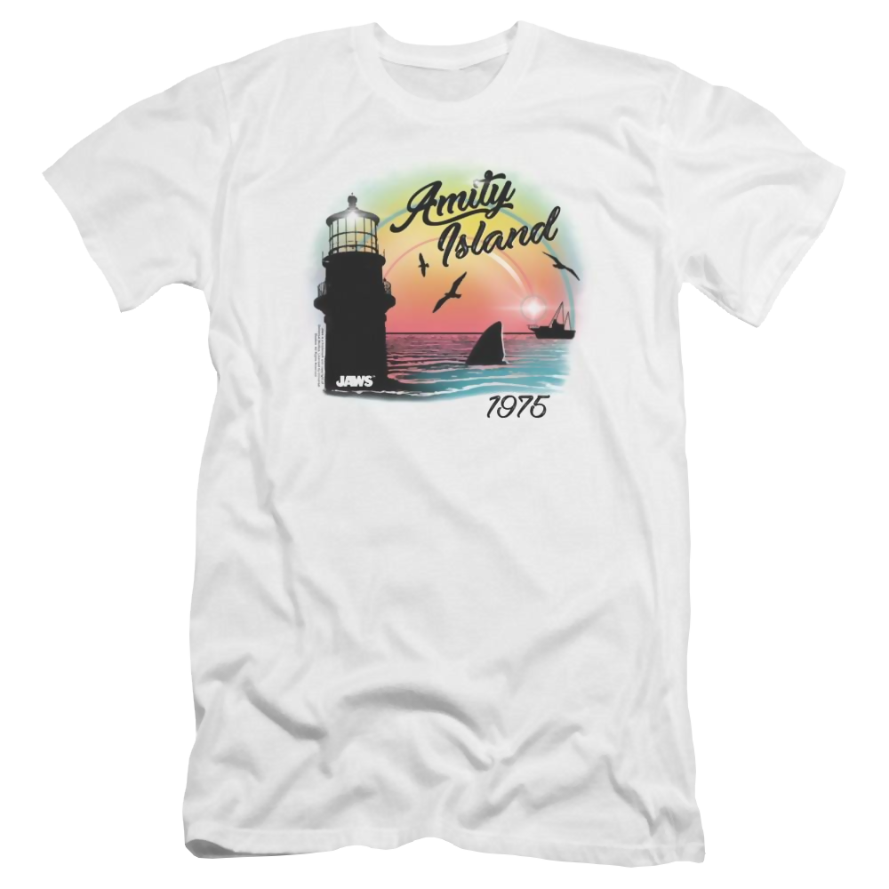 Jaws Amity Island Men's Premium Slim Fit T-Shirt Men's Premium Slim Fit T-Shirt Jaws   