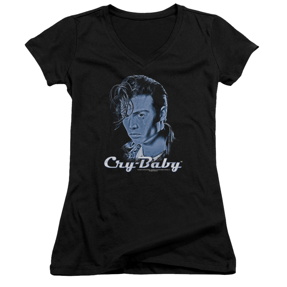 Cry Baby King Cry Baby - Juniors V-Neck T-Shirt Juniors V-Neck T-Shirt Cry Baby   