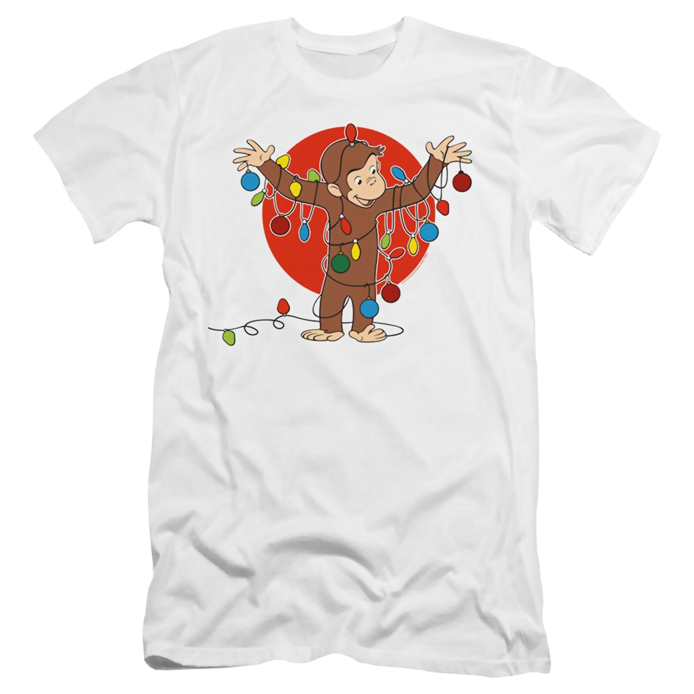 Curious George Lights - Men's Premium Slim Fit T-Shirt Men's Premium Slim Fit T-Shirt Curious George   