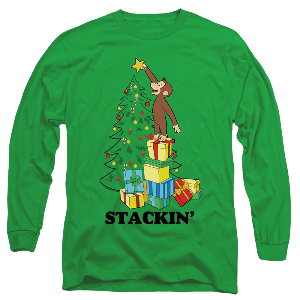 Curious George Stackin - Men's Long Sleeve T-Shirt Men's Long Sleeve T-Shirt Curious George   