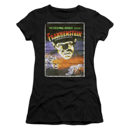 Universal Monsters Frankenstein One Sheet - Juniors T-Shirt Juniors T-Shirt Universal Monsters   
