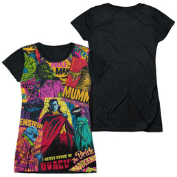 Universal Monsters Poster Mash - Juniors Black Back T-Shirt Juniors Black Back T-Shirt Universal Monsters   