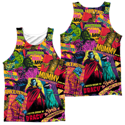 Universal Monsters Poster Mash (Front/Back Print) - Men's All Over Print Tank Top Men's All Over Print Tank Universal Monsters   