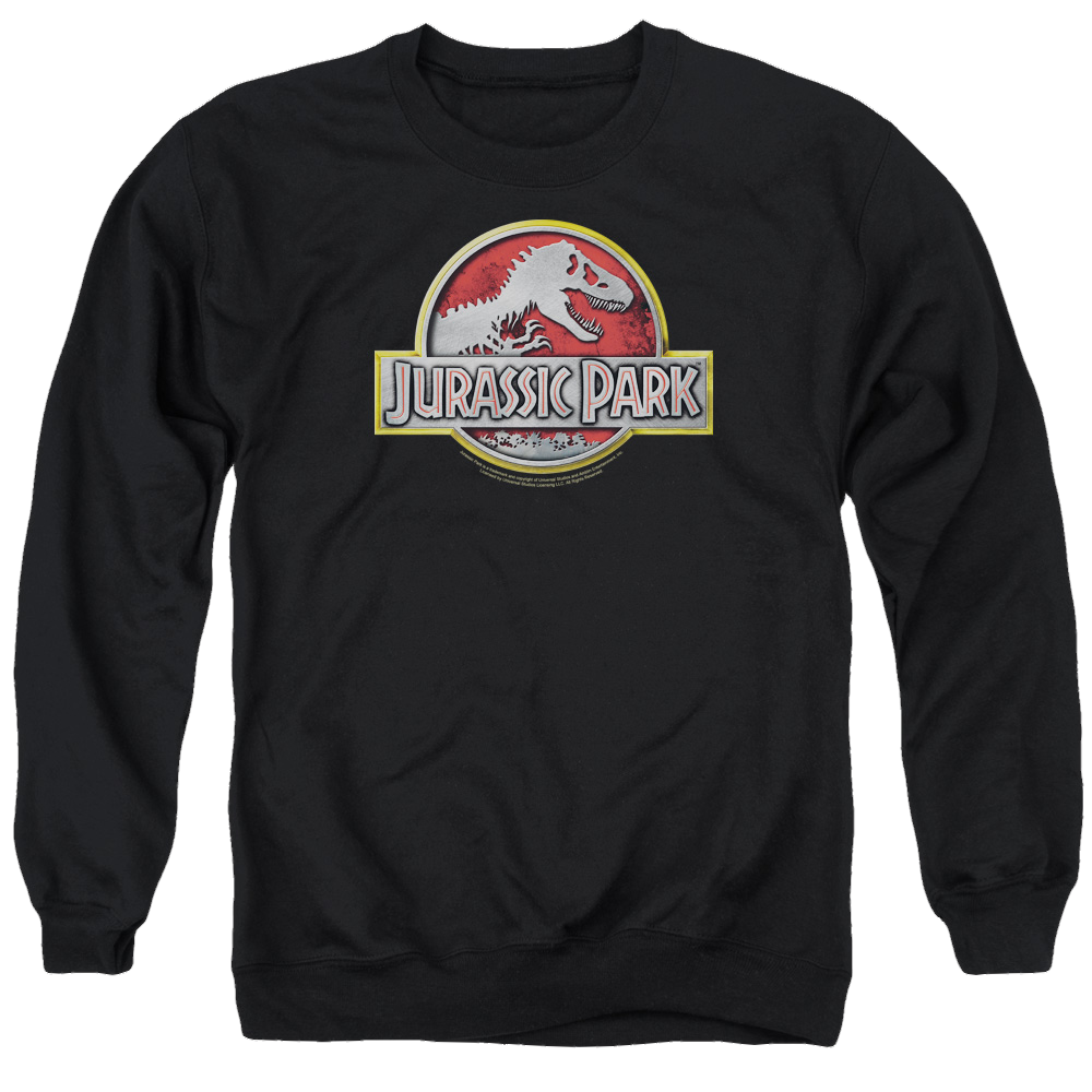Jurassic Park Logo Men's Crewneck Sweatshirt Men's Crewneck Sweatshirt Jurassic Park   