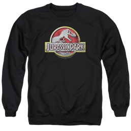 Jurassic Park Logo Men's Crewneck Sweatshirt Men's Crewneck Sweatshirt Jurassic Park   