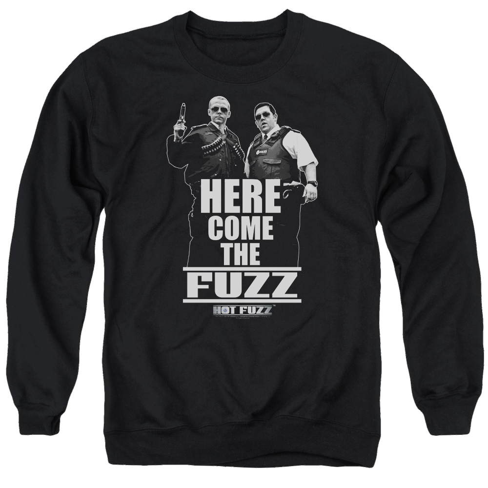 Hot Fuzz Here Come The Fuzz - Men's Crewneck Sweatshirt Men's Crewneck Sweatshirt Hot Fuzz   