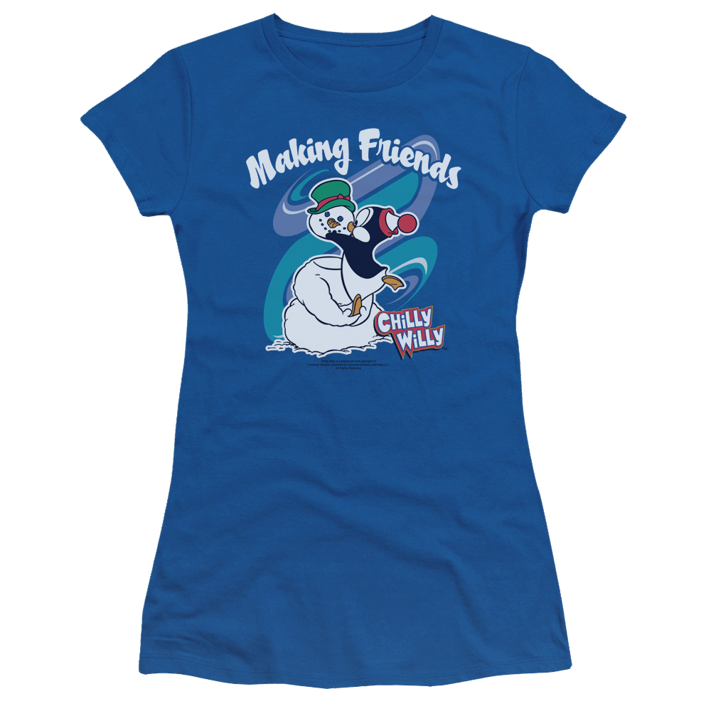 Chilly Willy Making Friends - Juniors T-Shirt Juniors T-Shirt Chilly Willy   