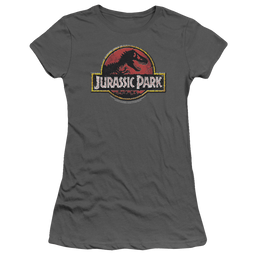 Jurassic Park Stone Logo Juniors T-Shirt Juniors T-Shirt Jurassic Park   