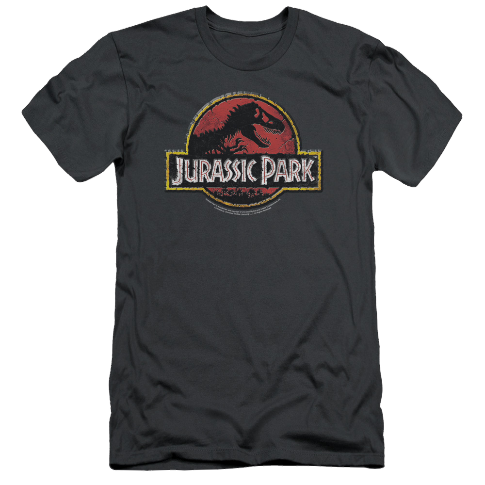 Jurassic Park Stone Logo Men's Slim Fit T-Shirt Men's Slim Fit T-Shirt Jurassic Park   