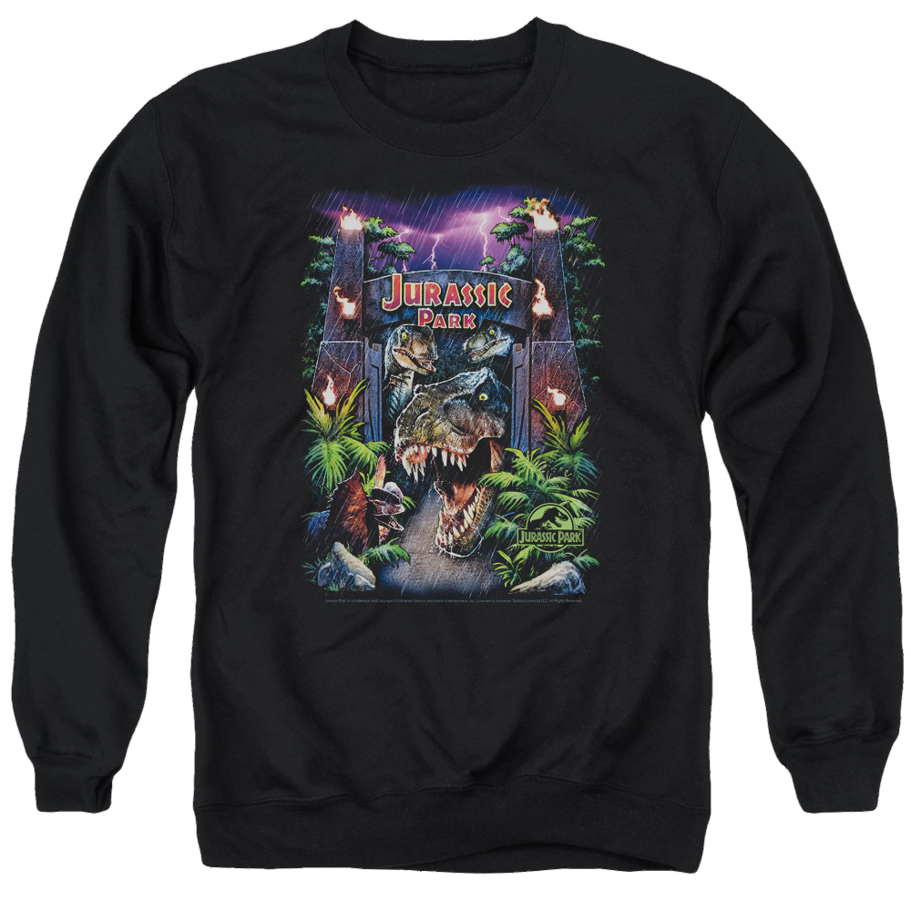 Jurassic Park Welcome To The Park Men's Crewneck Sweatshirt Men's Crewneck Sweatshirt Jurassic Park   