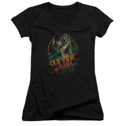 Jurassic Park Clever Girl Juniors V-Neck T-Shirt Juniors V-Neck T-Shirt Jurassic Park   