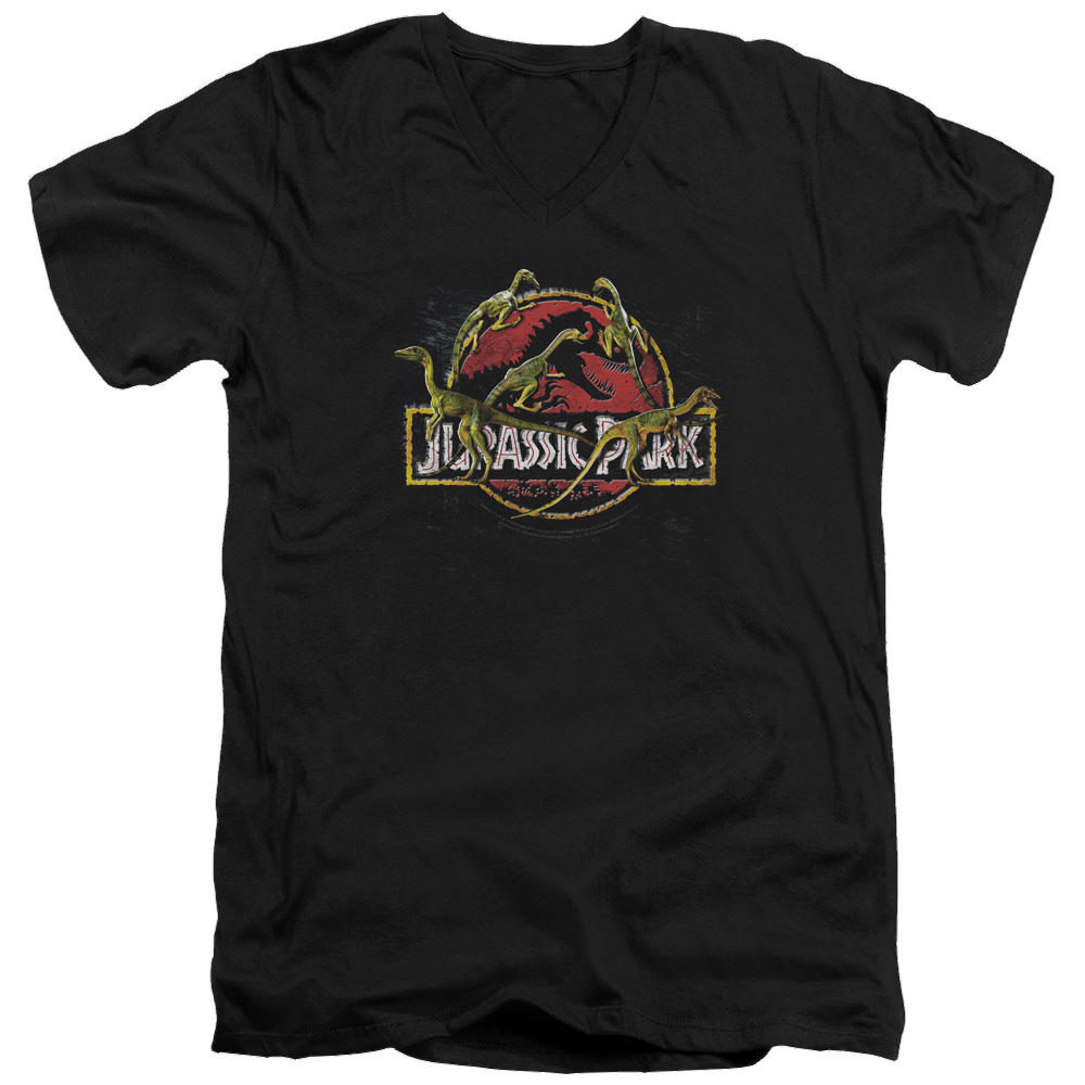 Jurassic Park Something Has Survived Men's V-Neck T-Shirt Men's V-Neck T-Shirt Jurassic Park   