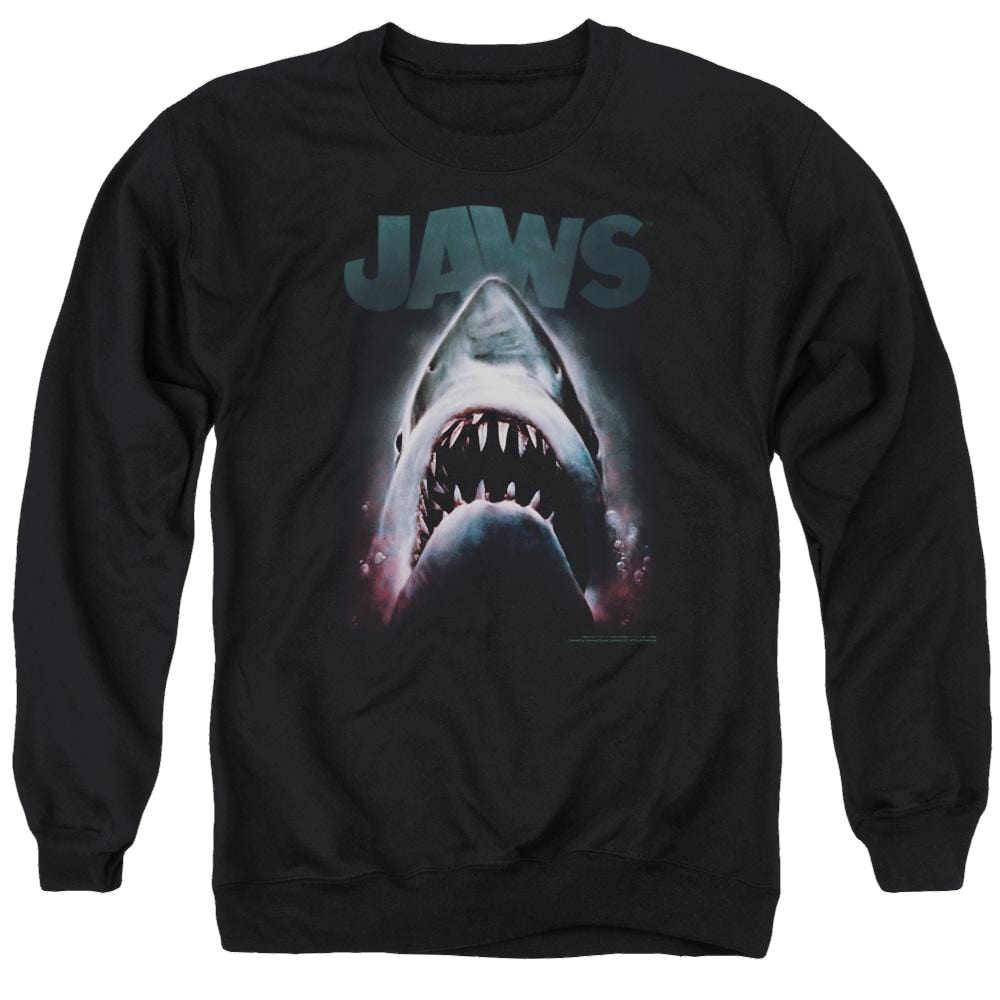 Jaws Terror In The Deep Men's Crewneck Sweatshirt Men's Crewneck Sweatshirt Jaws   