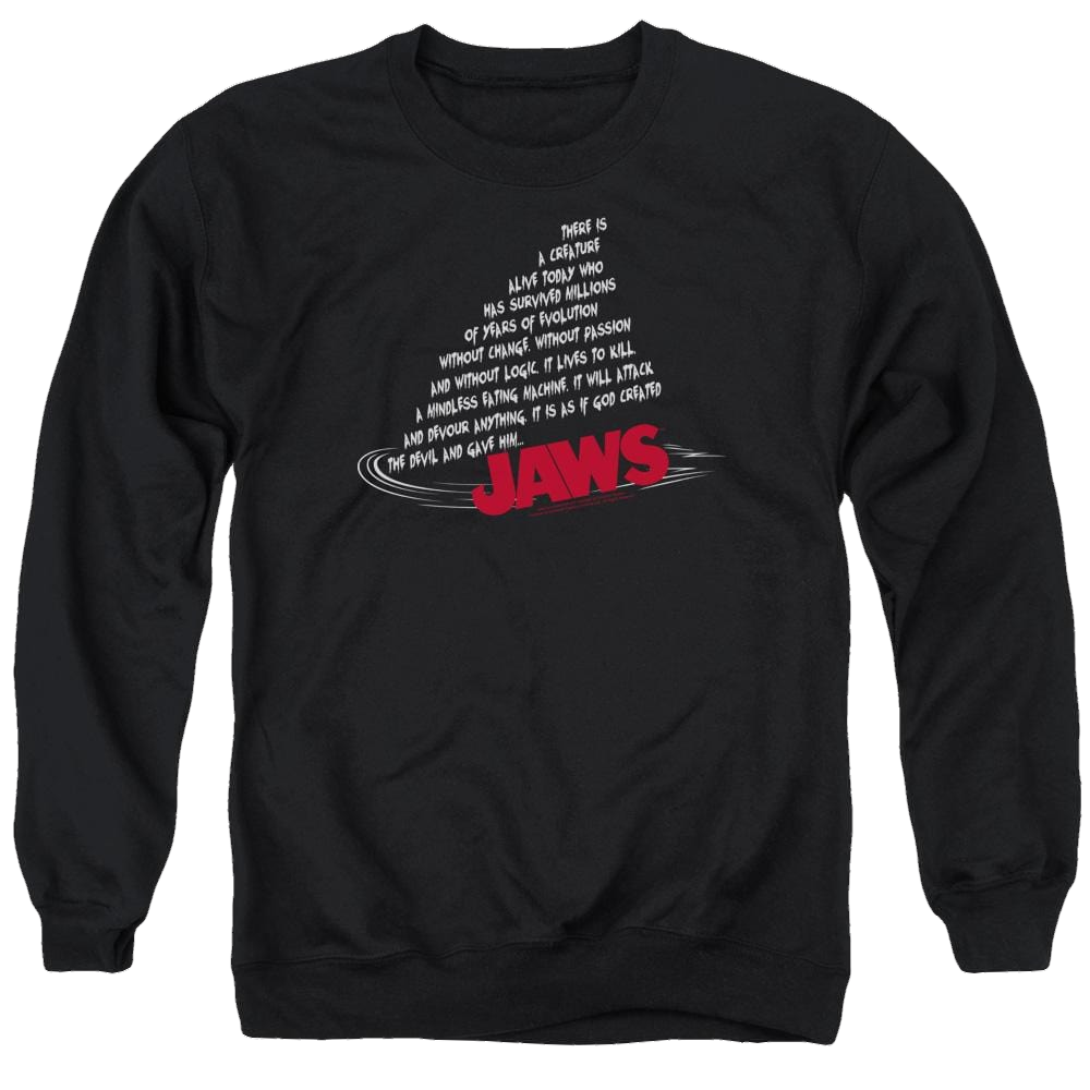 Jaws Dorsal Text Men's Crewneck Sweatshirt Men's Crewneck Sweatshirt Jaws   