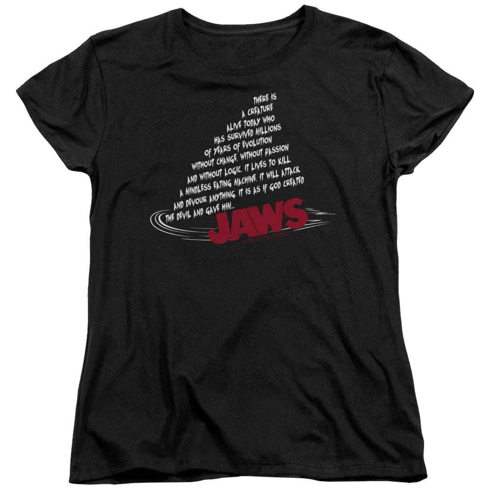 Jaws Dorsal Text Women's T-Shirt Women's T-Shirt Jaws   