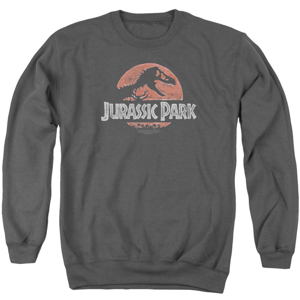 Jurassic Park Faded Logo Men's Crewneck Sweatshirt Men's Crewneck Sweatshirt Jurassic Park   