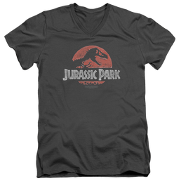 Jurassic Park Faded Logo Men's V-Neck T-Shirt Men's V-Neck T-Shirt Jurassic Park   