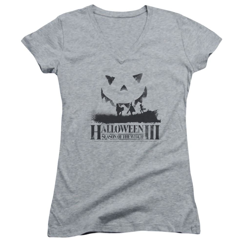 Halloween 3 Silhouette - Juniors V-Neck T-Shirt Juniors V-Neck T-Shirt Halloween   