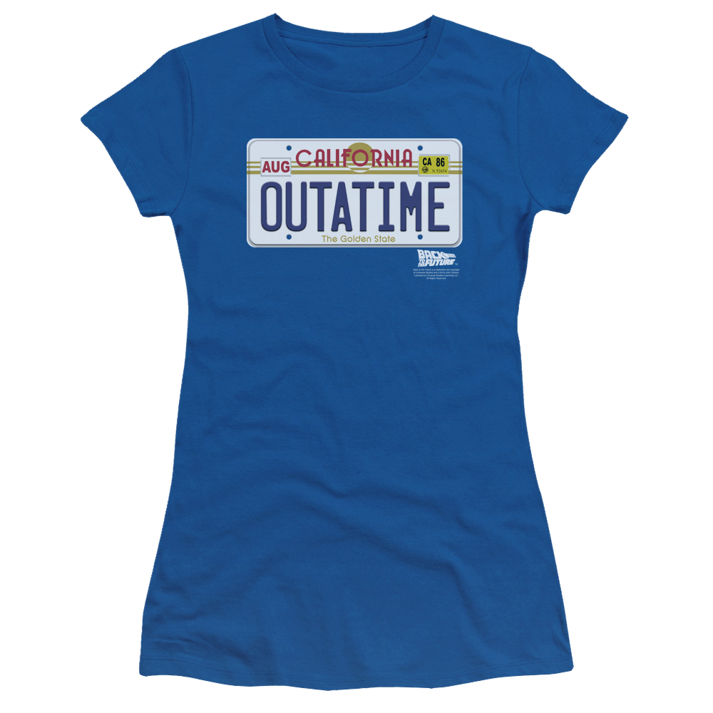 Back To The Future Outatime Plate - Juniors T-Shirt Juniors T-Shirt Back to the Future   