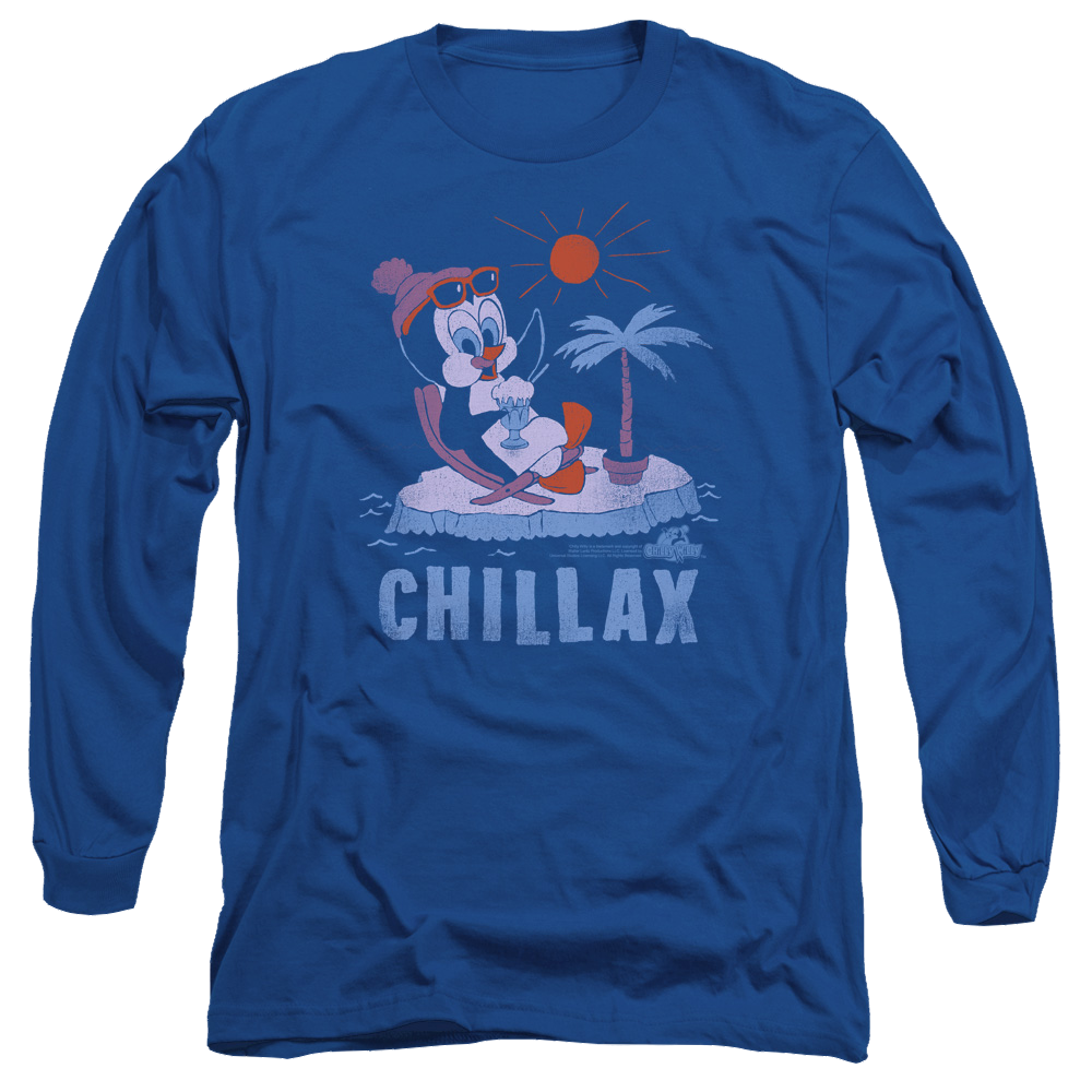 Chilly Willy Chillax - Men's Long Sleeve T-Shirt Men's Long Sleeve T-Shirt Chilly Willy   
