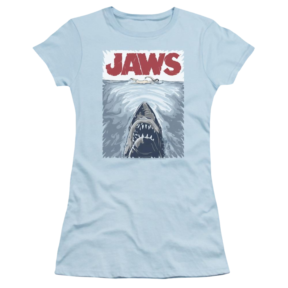 Jaws Graphic Poster Juniors T-Shirt Juniors T-Shirt Jaws   