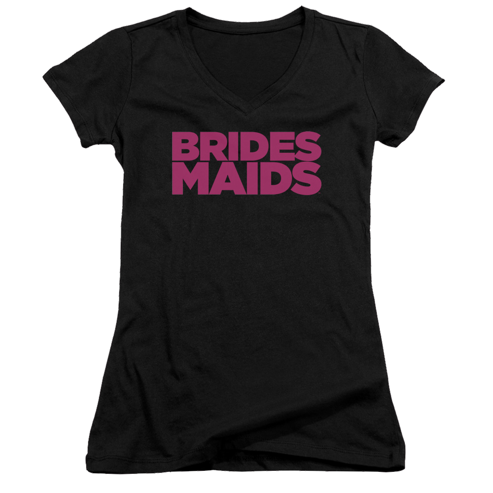 Bridesmaids Logo - Juniors V-Neck T-Shirt Juniors V-Neck T-Shirt Bridesmaids   