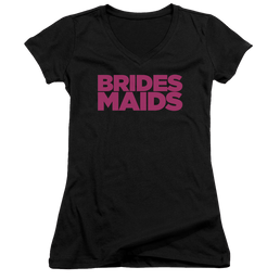 Bridesmaids Logo - Juniors V-Neck T-Shirt Juniors V-Neck T-Shirt Bridesmaids   
