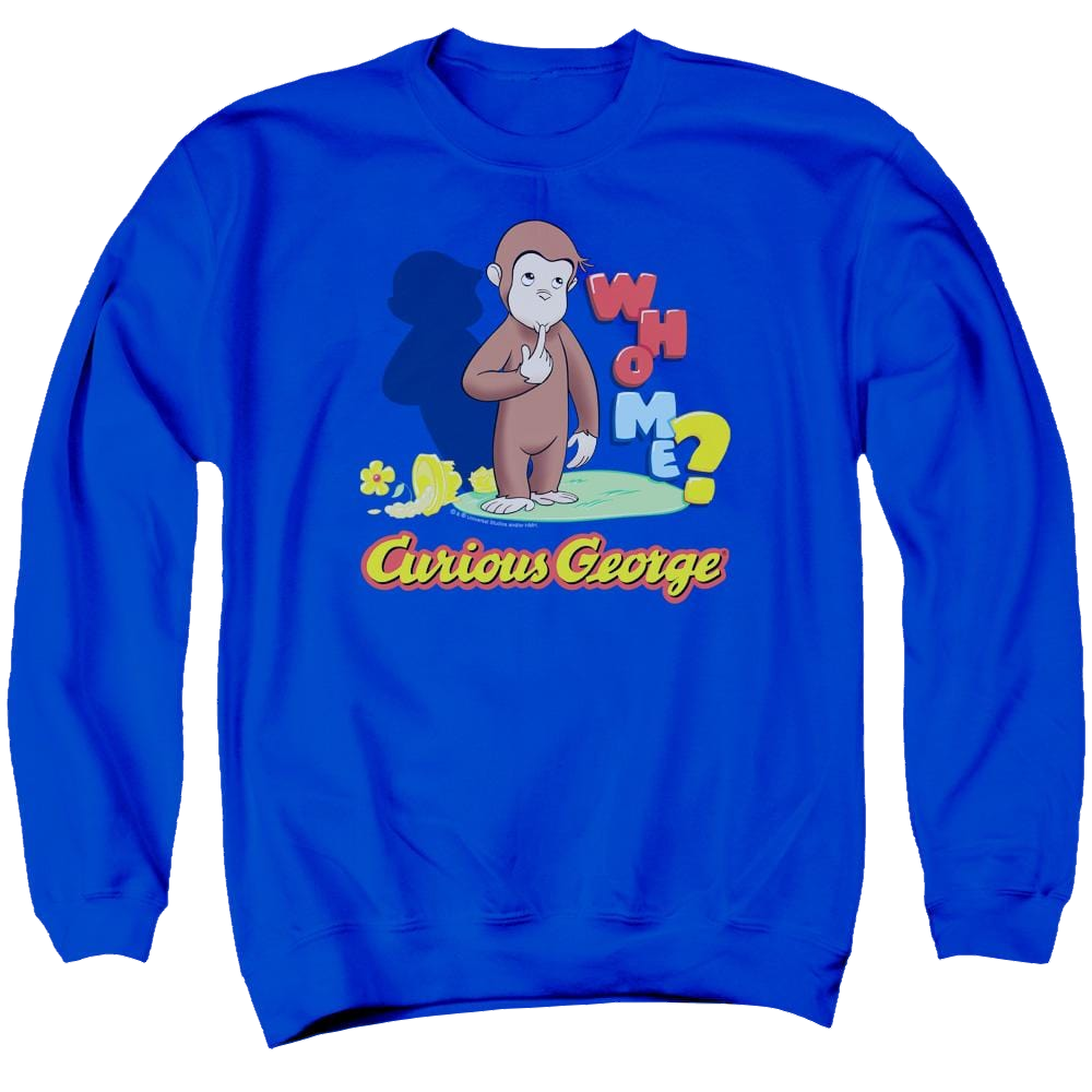 Curious George Who Me - Men's Crewneck Sweatshirt Men's Crewneck Sweatshirt Curious George   
