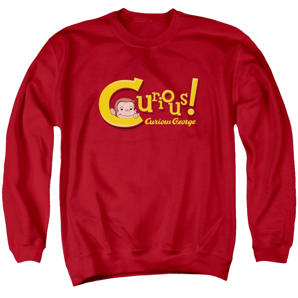 Curious George Curious - Men's Crewneck Sweatshirt Men's Crewneck Sweatshirt Curious George   