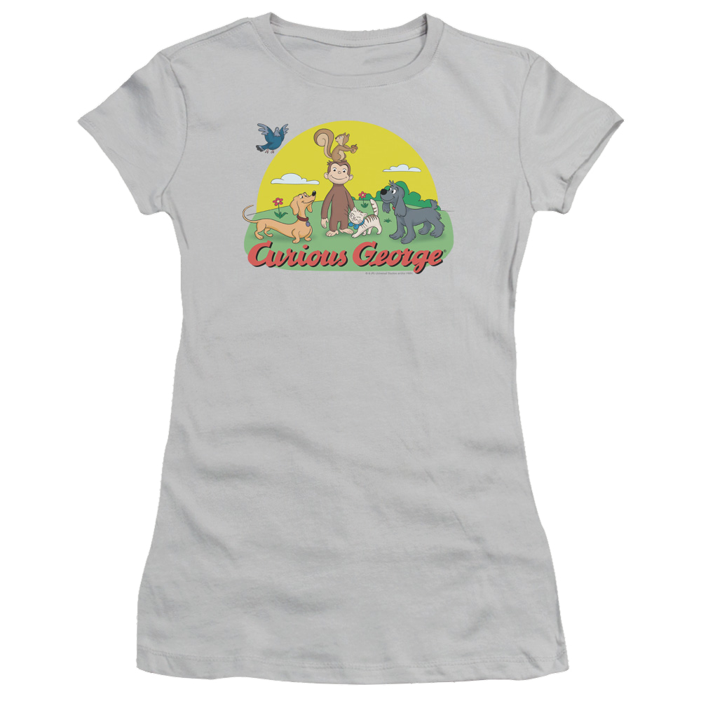 Curious George Sunny Friends - Juniors T-Shirt Juniors T-Shirt Curious George   