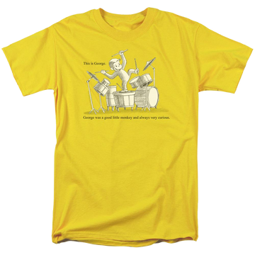 Yellow men's regular fit t-shirt with Curious George This Is George graphic