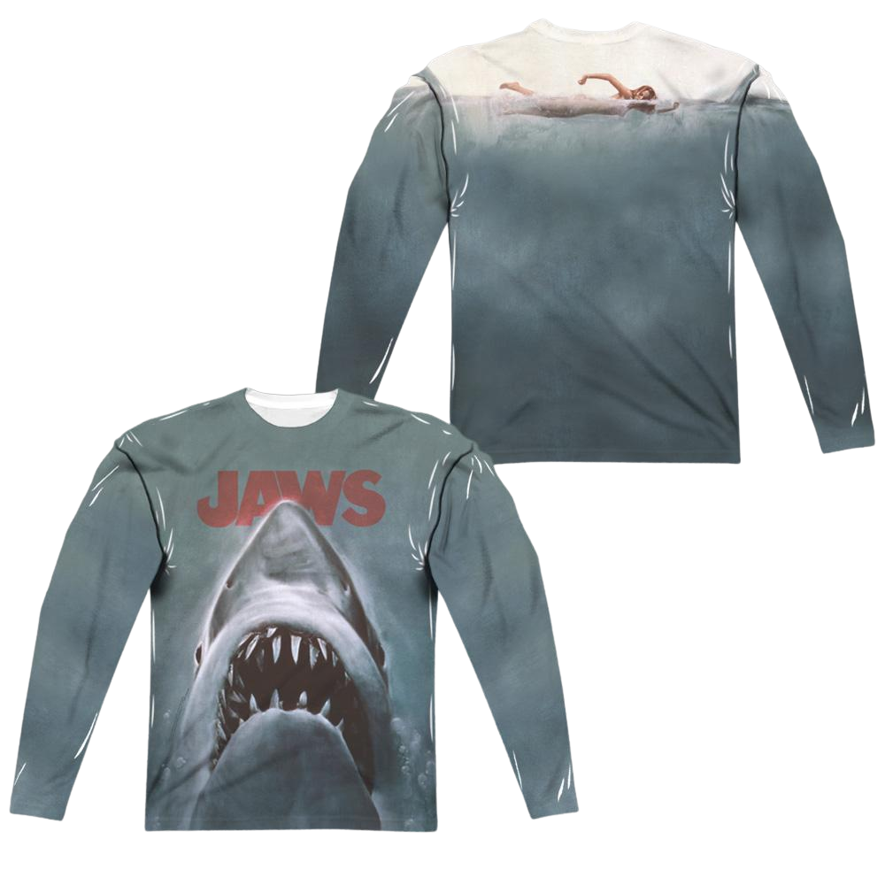 Jaws Poster - Men's All-Over Print Long Sleeve Men's All-Over Print Long Sleeve Jaws   